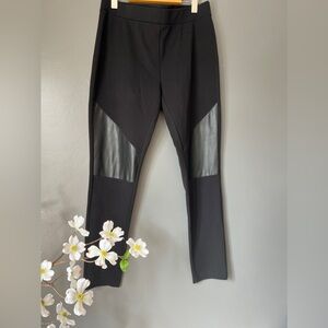MICHAEL KORS: Stretch Leggings with leather detail (Size: L)